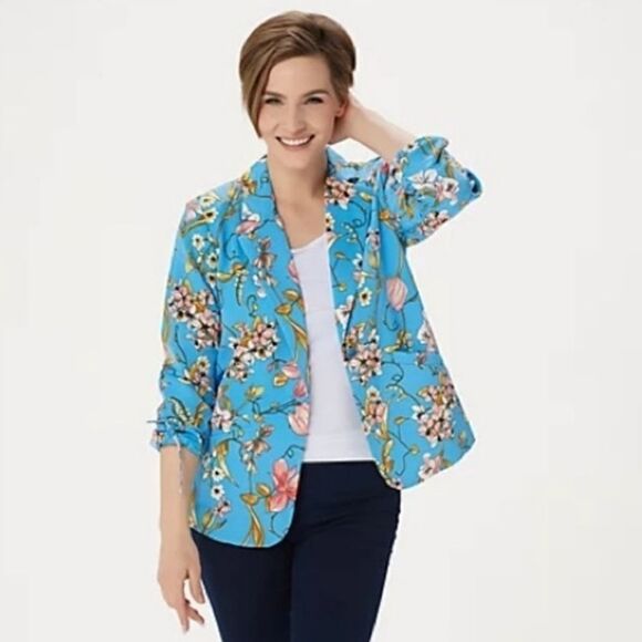 Susan Graver Floral Jacket - Picture 2 of 7